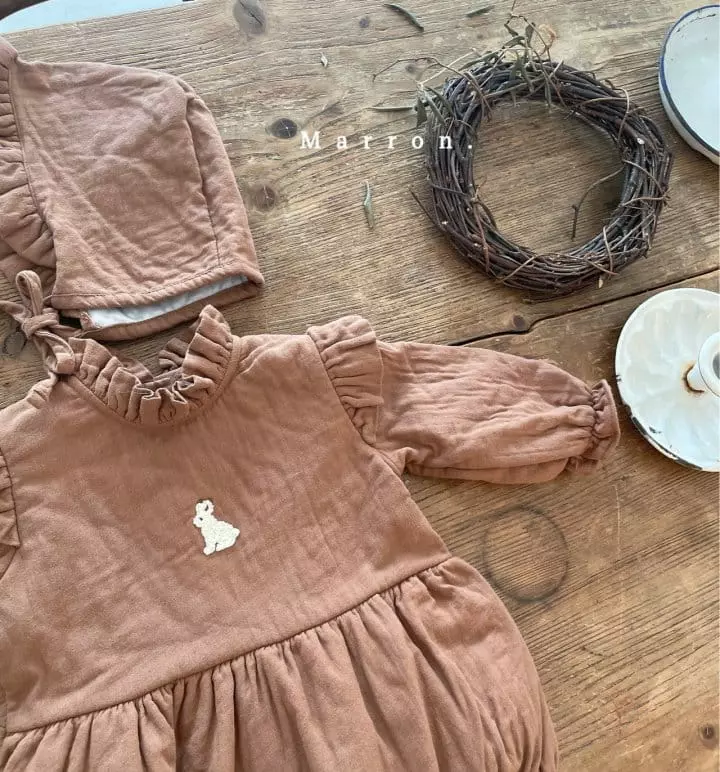 Marron Kid - Korean Baby Fashion - #babylifestyle - Bebe Rabbit Bodysuit with Bonnet - 6