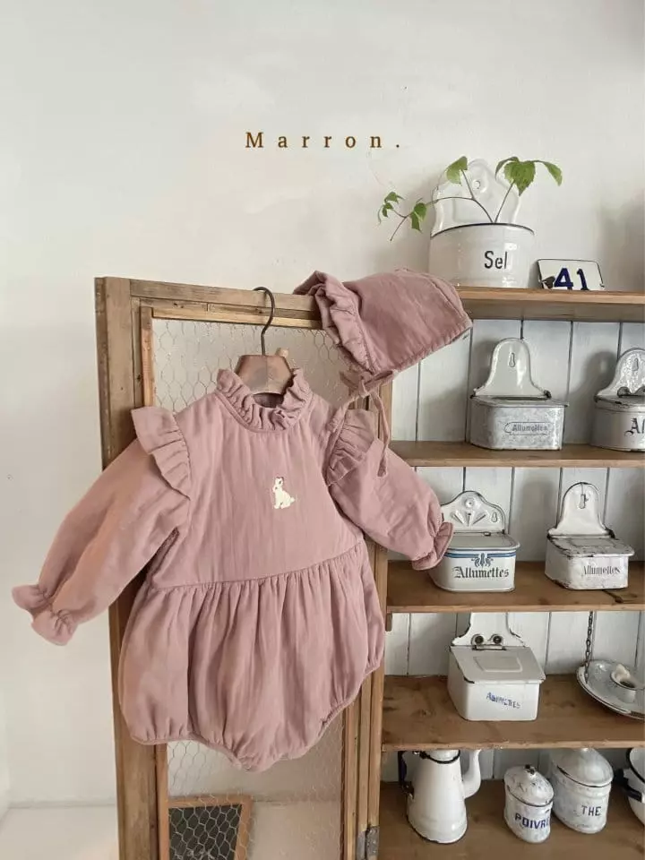 Marron Kid - Korean Baby Fashion - #babyoutfit - Bebe Rabbit Bodysuit with Bonnet - 9