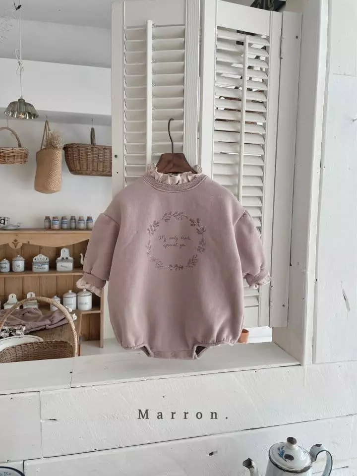 Marron Kid - Korean Baby Fashion - #onlinebabyboutique - Marron Fleece Bodysuit - 5