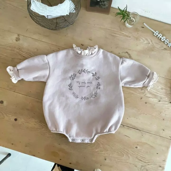 Marron Kid - Korean Baby Fashion - #onlinebabyshop - Marron Fleece Bodysuit - 6