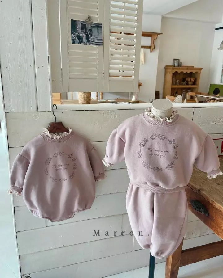 Marron Kid - Korean Baby Fashion - #smilingbaby - Marron Fleece Bodysuit - 7