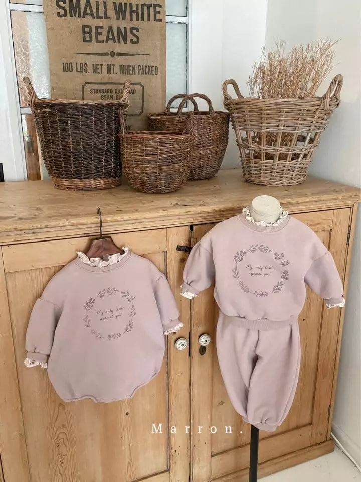 Marron Kid - Korean Children Fashion - #childofig - Marron Fleece Top Bottom Set - 8