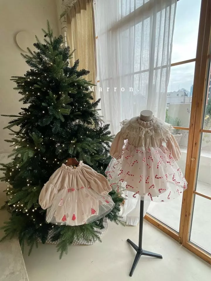 Marron Kid - Korean Children Fashion - #discoveringself - Christmas One-piece - 3