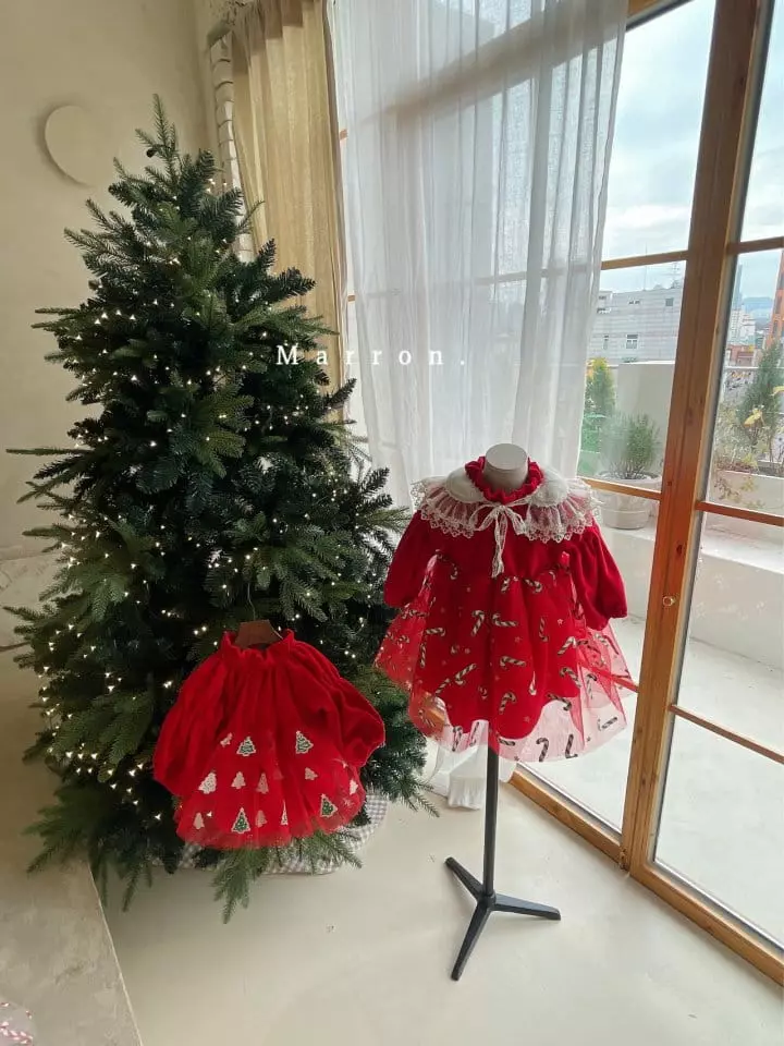 Marron Kid - Korean Children Fashion - #discoveringself - Christmas One-piece - 4