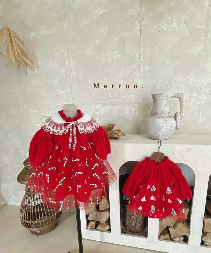 Marron Kid - Korean Children Fashion - #kidzfashiontrend - Christmas One-piece - 7