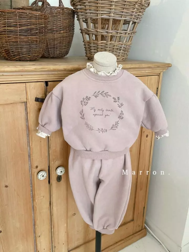 Marron Kid - Korean Children Fashion - #littlefashionista - Marron Fleece Top Bottom Set