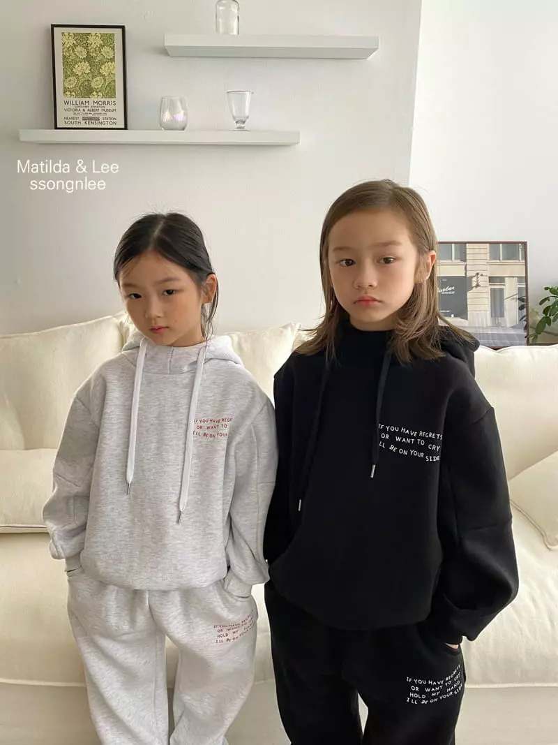 Matilda & Lee - Korean Children Fashion - #Kfashion4kids - Lettering Hoody Set - 12