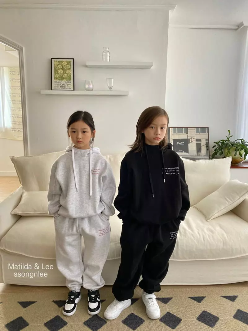 Matilda & Lee - Korean Children Fashion - #childofig - Lettering Hoody Set - 3