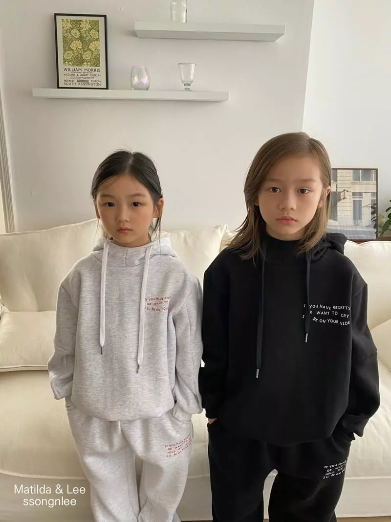Matilda & Lee - Korean Children Fashion - #childrensboutique - Lettering Hoody Set - 5