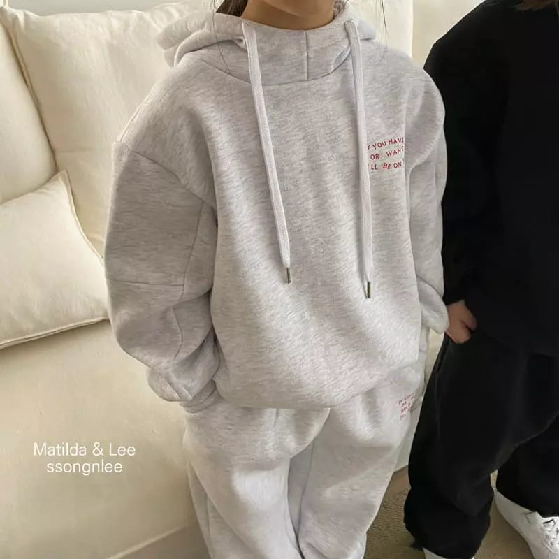 Matilda & Lee - Korean Children Fashion - #discoveringself - Lettering Hoody Set - 7