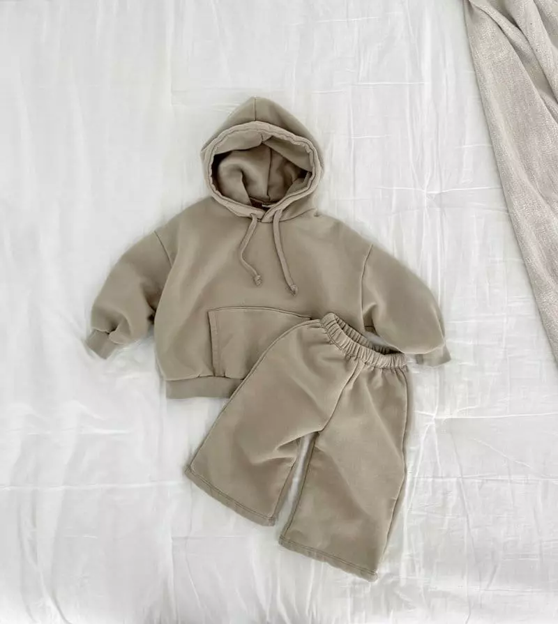 Melmel - Korean Baby Fashion - #babyboutique - Fleece Hoody Set