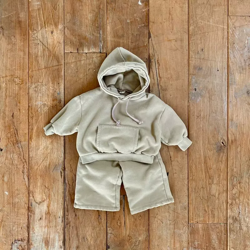 Melmel - Korean Baby Fashion - #babyclothing - Fleece Hoody Set - 3