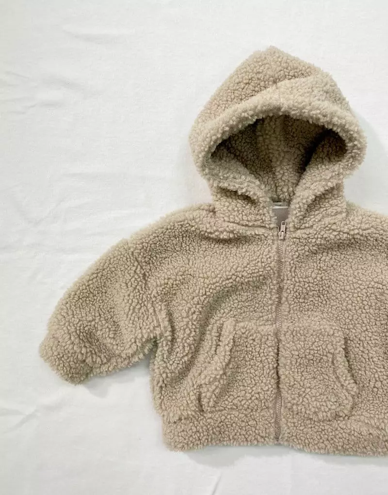 Melmel - Korean Baby Fashion - #babygirlfashion - Sherpa Hoody Jacket - 4