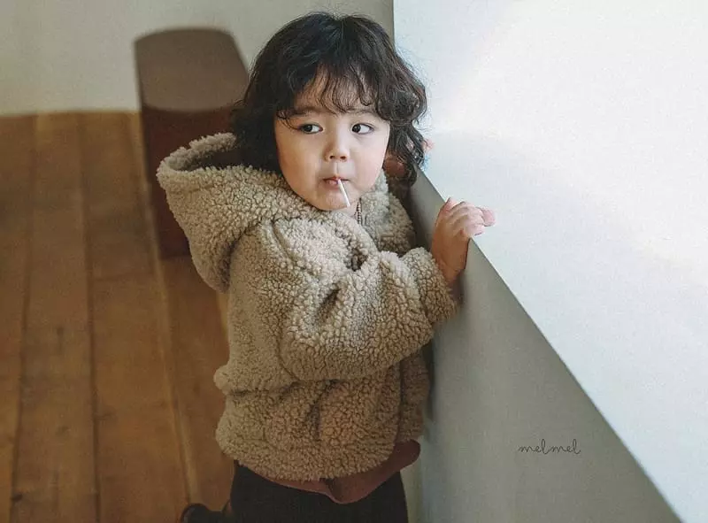 Melmel - Korean Baby Fashion - #babyoutfit - Sherpa Hoody Jacket - 7
