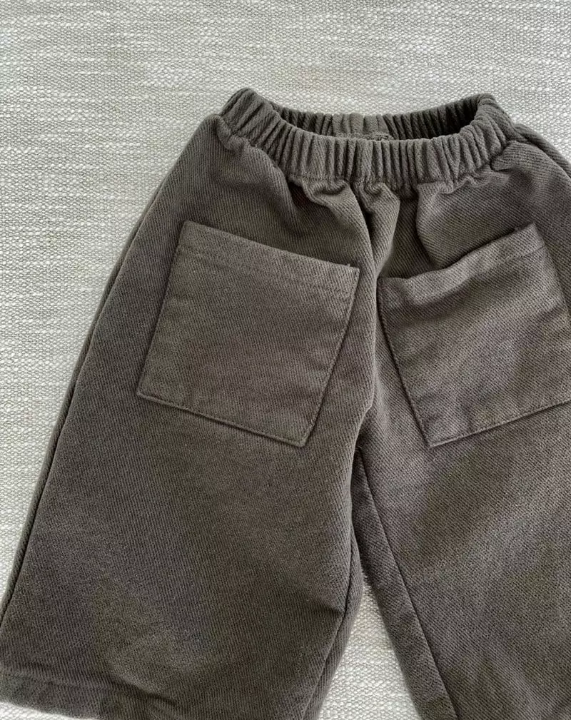 Melmel - Korean Baby Fashion - #onlinebabyboutique - Pocket Fleece Pants - 2