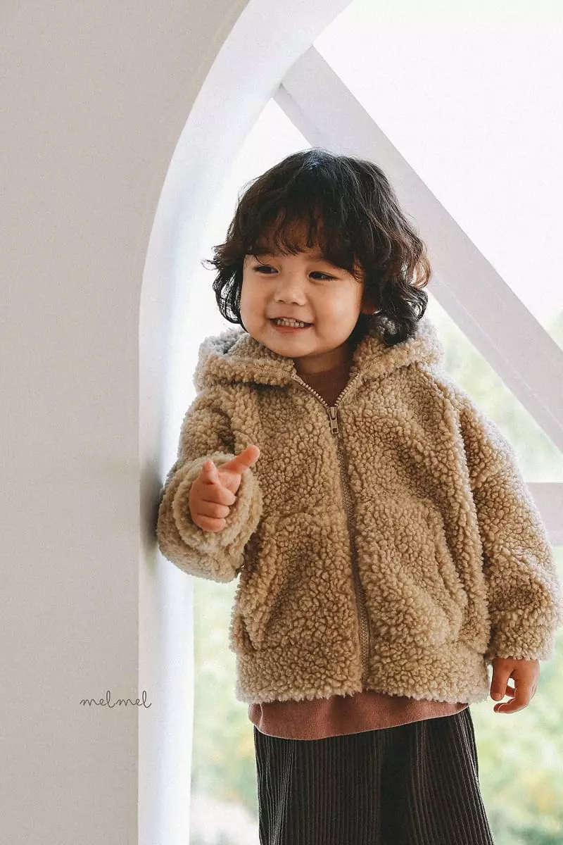 Melmel - Korean Baby Fashion - #onlinebabyshop - Sherpa Hoody Jacket - 11