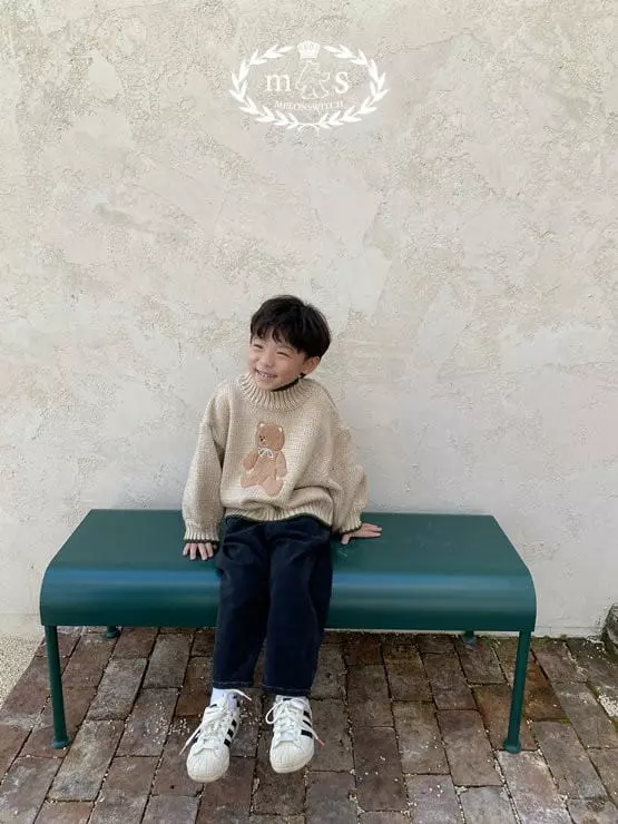 Melon Switch - Korean Children Fashion - #childofig - Bear Turtleneck Knit Tee - 10