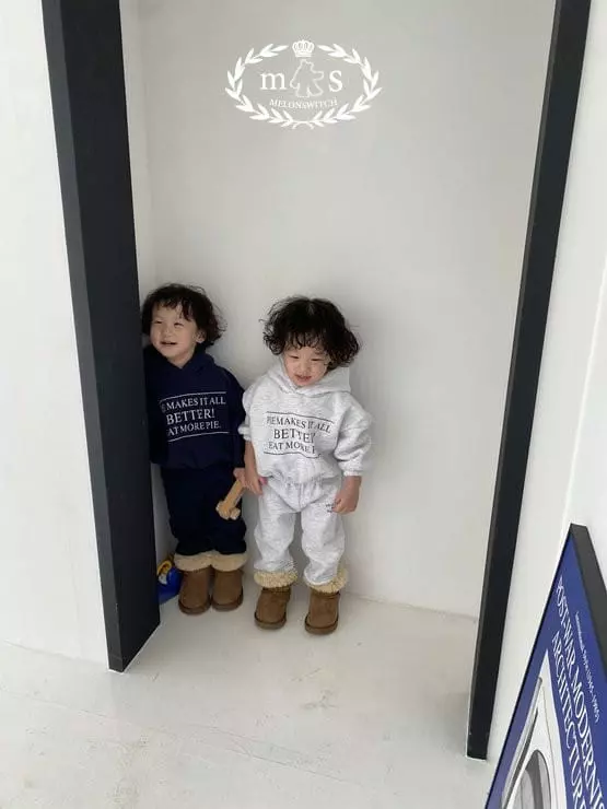 Melon Switch - Korean Children Fashion - #childofig - Pie Hoody Fleece Top Bottom Set - 4