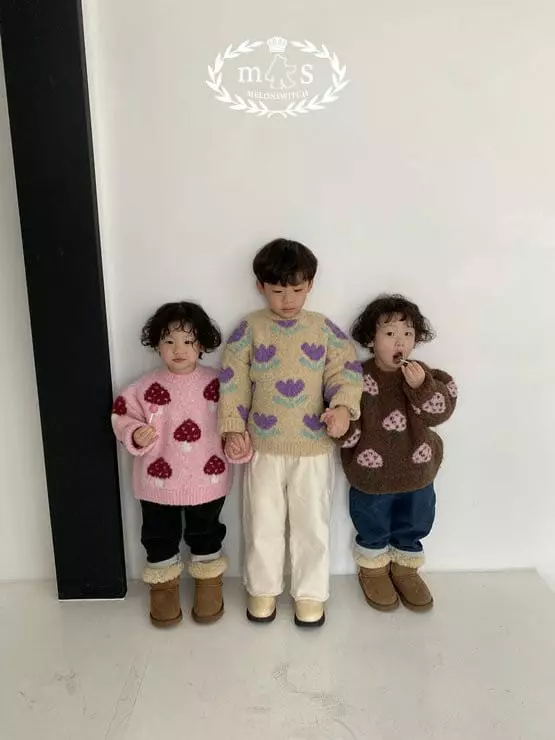 Melon Switch - Korean Children Fashion - #childrensboutique - Tulip Mushrom Knit Tee - 12