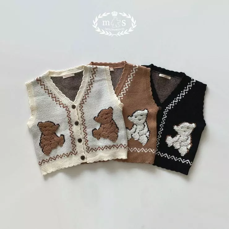Melon Switch - Korean Children Fashion - #childrensboutique - Bear Vest