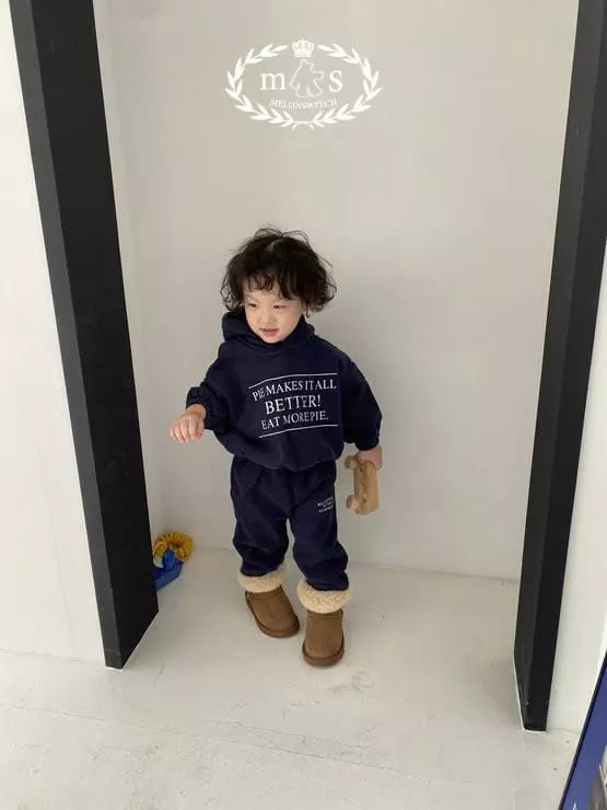 Melon Switch - Korean Children Fashion - #designkidswear - Pie Hoody Fleece Top Bottom Set - 5