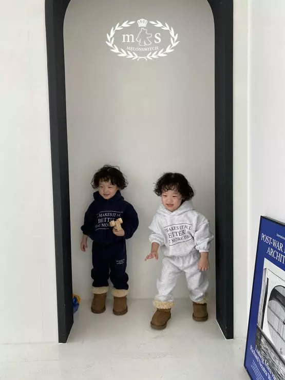 Melon Switch - Korean Children Fashion - #discoveringself - Pie Hoody Fleece Top Bottom Set - 6