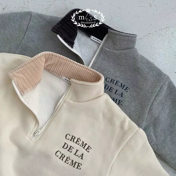Melon Switch - Korean Children Fashion - #discoveringself - Cream Fleece Zip-up Set - 2