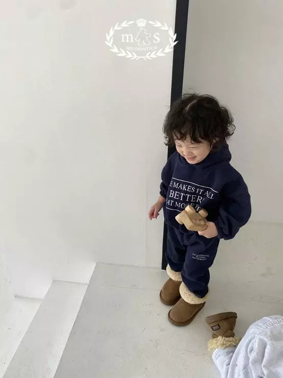 Melon Switch - Korean Children Fashion - #fashionkids - Pie Hoody Fleece Top Bottom Set - 7