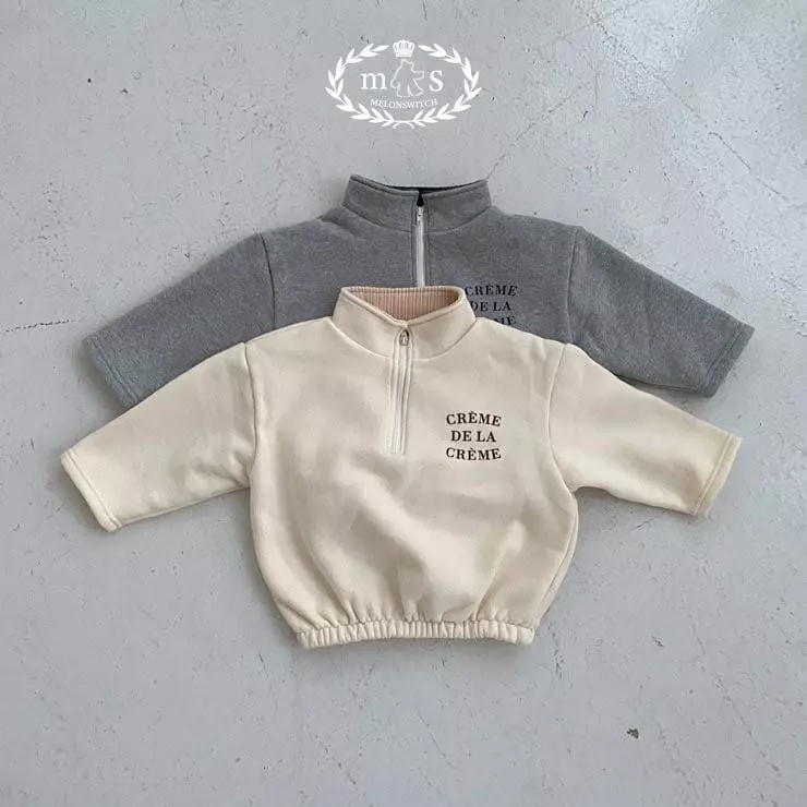 Melon Switch - Korean Children Fashion - #fashionkids - Cream Fleece Zip-up Set - 3
