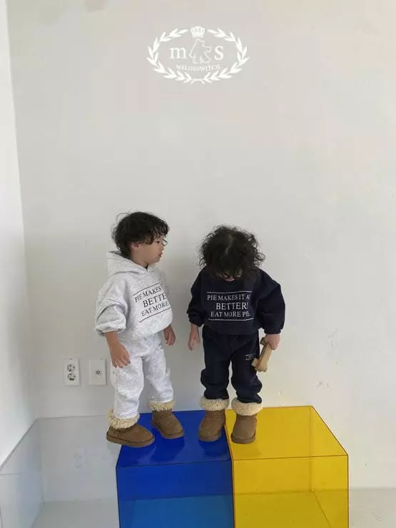 Melon Switch - Korean Children Fashion - #kidsshorts - Pie Hoody Fleece Top Bottom Set - 8
