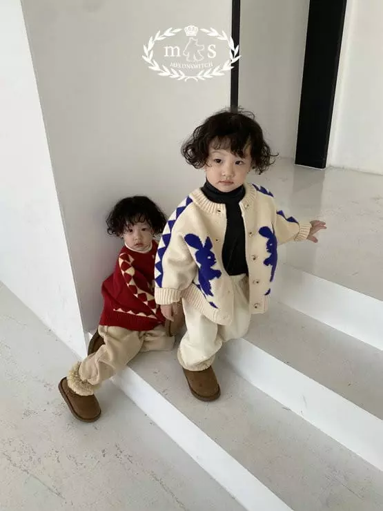 Melon Switch - Korean Children Fashion - #kidsshorts - Chiristmas Rabbit Cardigan - 6