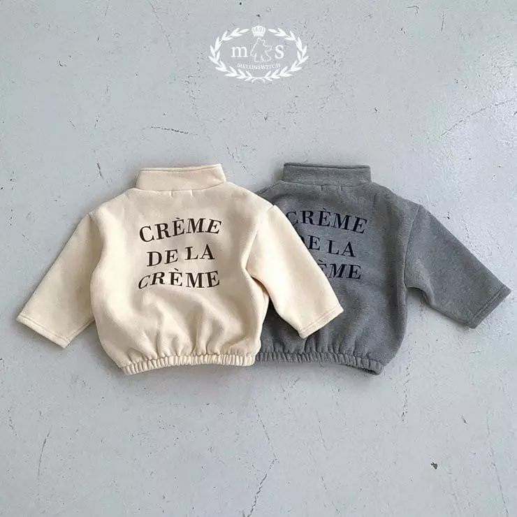 Melon Switch - Korean Children Fashion - #fashionkids - Cream Fleece Zip-up Set - 4