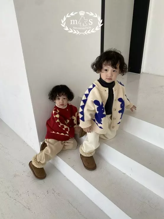 Melon Switch - Korean Children Fashion - #kidsstore - Chiristmas Rabbit Cardigan - 7