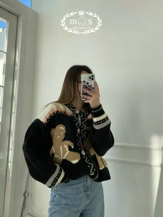 Melon Switch - Korean Children Fashion - #kidzfashiontrend - Bear Vintage Cardigan - 5