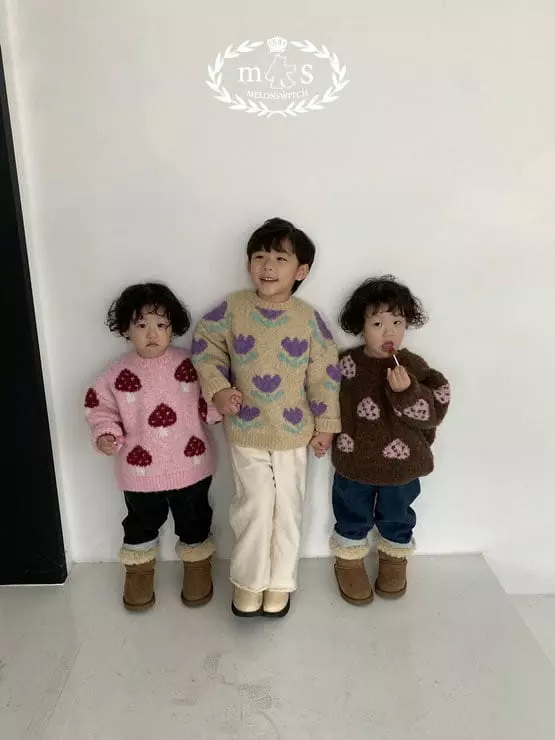 Melon Switch - Korean Children Fashion - #kidzfashiontrend - Tulip Mushrom Knit Tee - 2