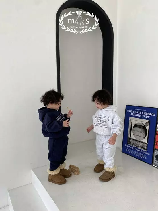 Melon Switch - Korean Children Fashion - #littlefashionista - Pie Hoody Fleece Top Bottom Set - 12