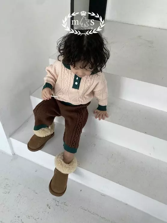 Melon Switch - Korean Children Fashion - #magicofchildhood - Caremel Knit Top Bottom Set - 10