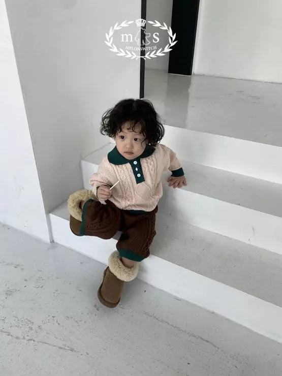Melon Switch - Korean Children Fashion - #minifashionista - Caremel Knit Top Bottom Set - 11
