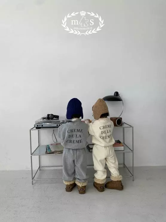 Melon Switch - Korean Children Fashion - #minifashionista - Cream Fleece Zip-up Set - 10
