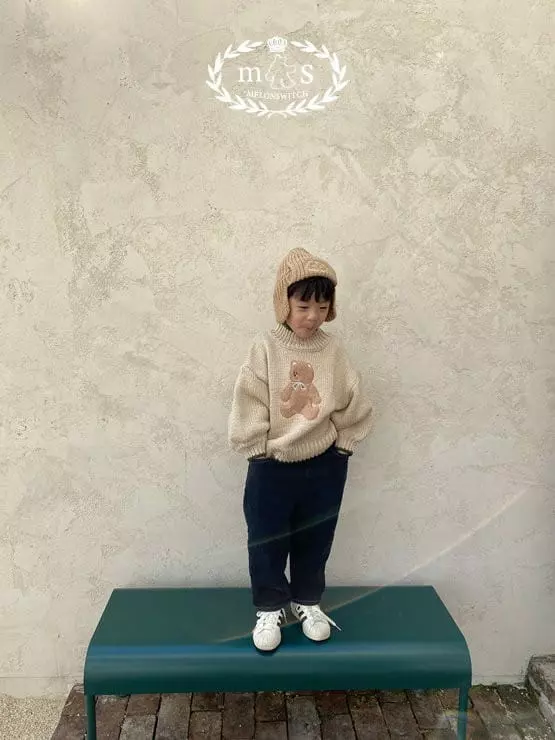 Melon Switch - Korean Children Fashion - #minifashionista - Bear Turtleneck Knit Tee - 5