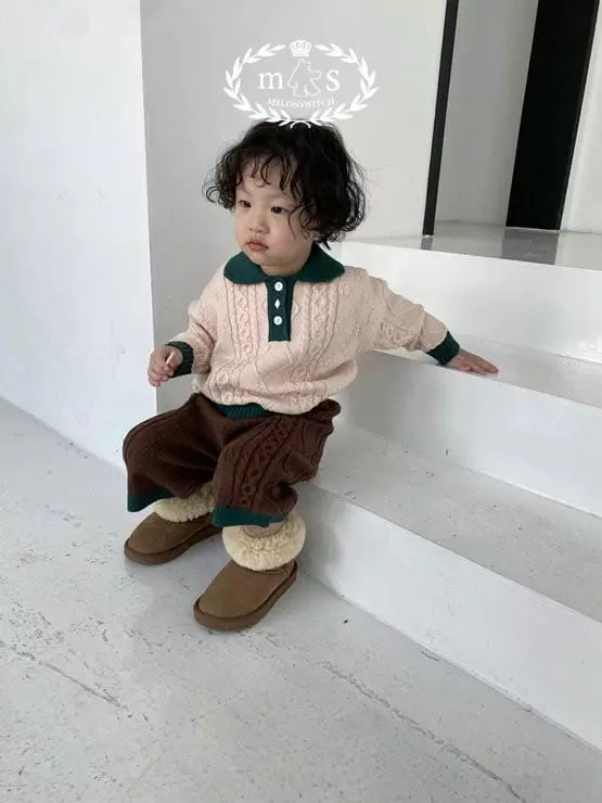 Melon Switch - Korean Children Fashion - #prettylittlegirls - Caremel Knit Top Bottom Set - 12