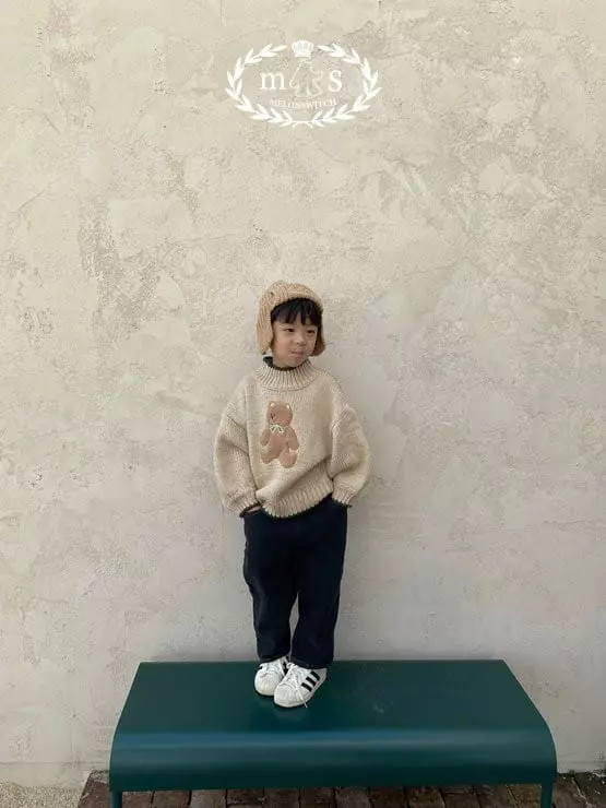 Melon Switch - Korean Children Fashion - #prettylittlegirls - Bear Turtleneck Knit Tee - 6