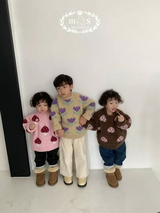 Melon Switch - Korean Children Fashion - #stylishchildhood - Tulip Mushrom Knit Tee - 10