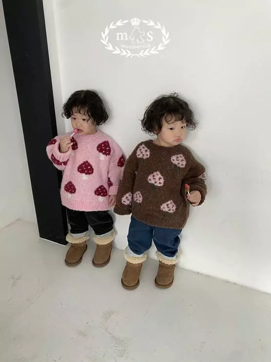 Melon Switch - Korean Children Fashion - #toddlerclothing - Tulip Mushrom Knit Tee - 9
