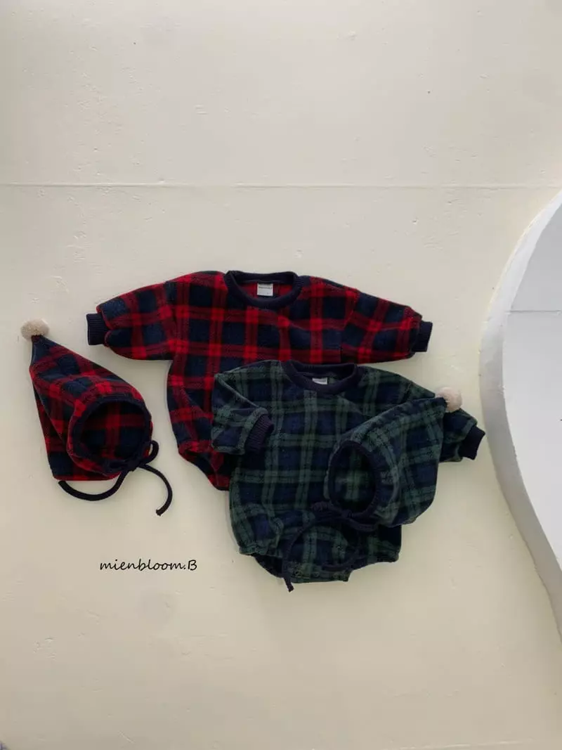 Mienbloom B - Korean Baby Fashion - #babyootd - Bebe Tatan Check Bodysuit - 2