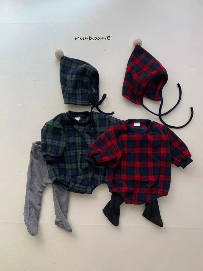 Mienbloom B - Korean Baby Fashion - #onlinebabyshop - Bebe Tatan Check Bodysuit - 7
