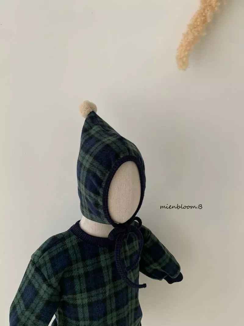 Mienbloom B - Korean Baby Fashion - #smilingbaby - Bebe Check Bonnet - 6