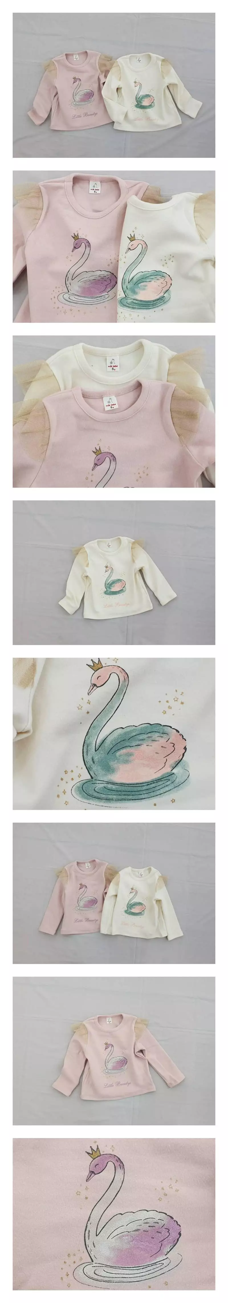Milk Bebe - Korean Children Fashion - #Kfashion4kids - Swan Tee