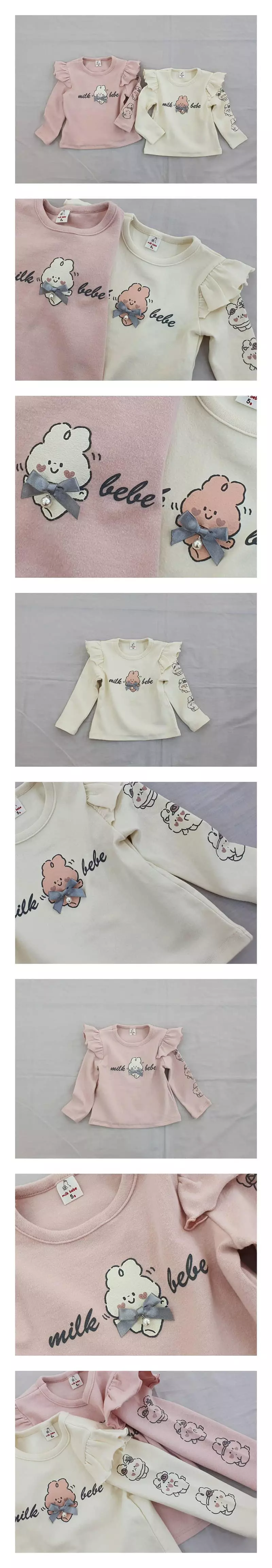 Milk Bebe - Korean Children Fashion - #magicofchildhood - Flower Rabbit Tee