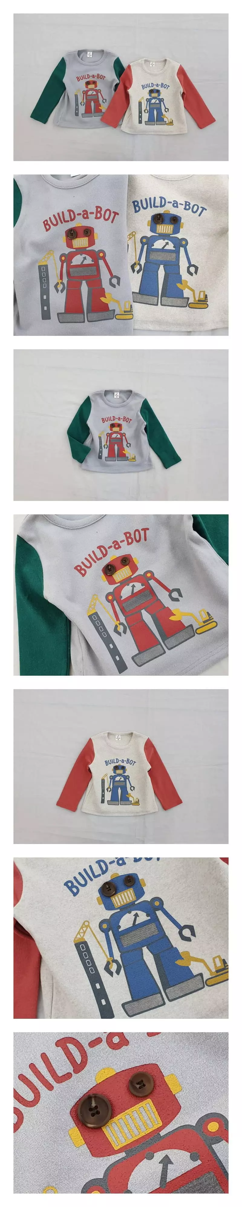 Milk Bebe - Korean Children Fashion - #todddlerfashion - Zipgea Robbot Tee